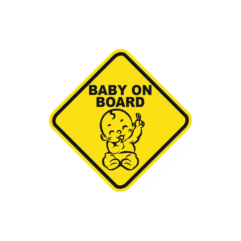 Baby on board, autocolant, dimensiune 90x90 mm, model 029